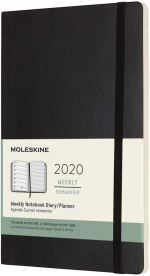 Agenda 2020 Semainier Grand Format Noir Souple