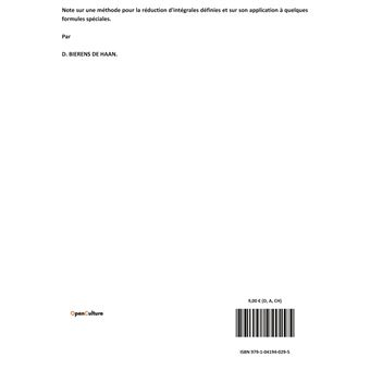 Note sur une méthode pour la réduction d'intégrales définies