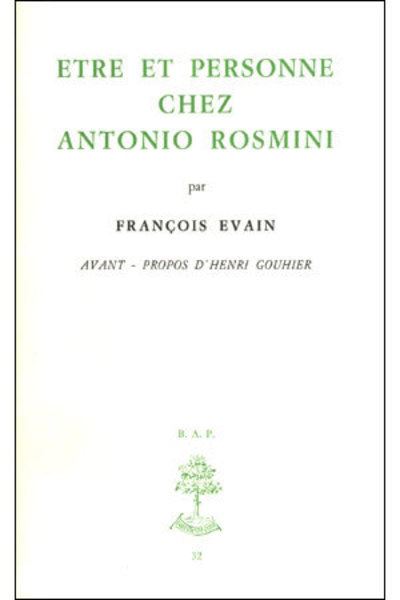 Etre et personne chez rosmini
