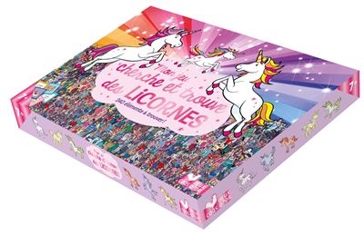 Mon jeu cherche et trouve des licornes - coffret avec plateau et cartes - Paul Moran - (donnée non spécifiée)