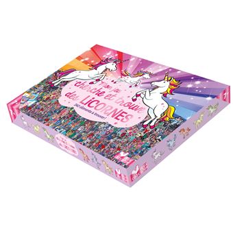 Mon jeu cherche et trouve des licornes - coffret avec plateau et cartes