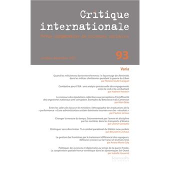 Critique internationale 93