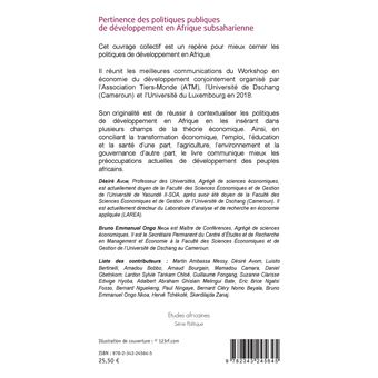 Pertinence des politiques publiques de développement en Afrique subsaharienne