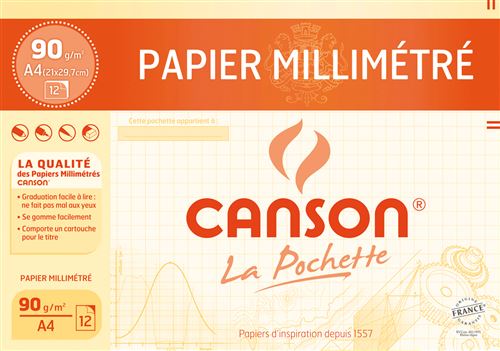 CANSON POCH 12F A4 MILLIMETRE BISTRE 72G