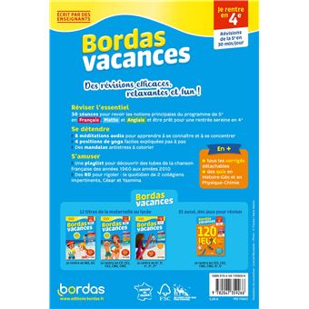 Bordas Vacances - Je rentre en 4e