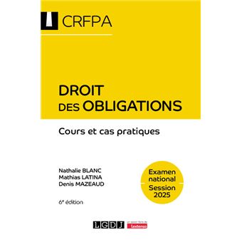 Droit des obligations - CRFPA - Examen national Session 2023