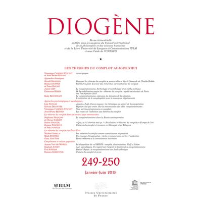 Diogène 2015, n° 249-250 -  Collectif - broché
