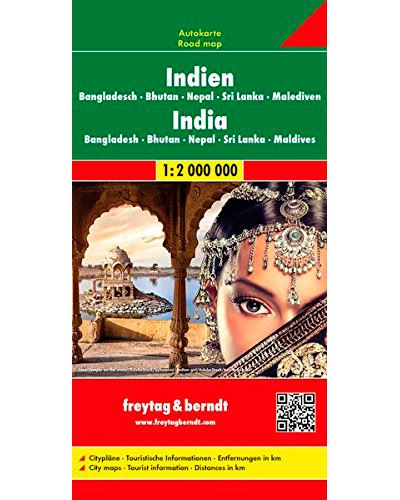 Auto Karte Inde, Népal, Bangladesch, Sri Lan