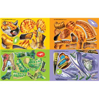 Construis tes dinosaures avec des autocollants - volume combiné