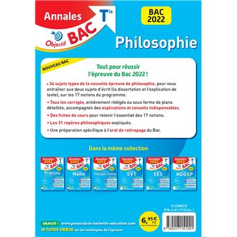 Annales Objectif BAC 2022 Philosophie
