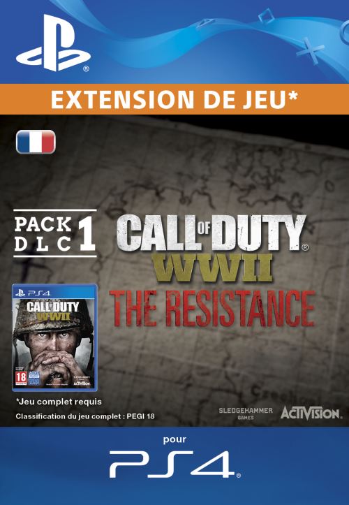 Code de téléchargement extension DLC Call of Duty WWII The Resistance PS4