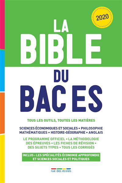 La bible du bac ES, édition 2020