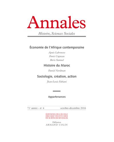 Annales histoire sciences sociales 2016/4
