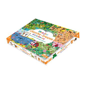 Mon Jeu Cherche Et Trouve Des Animaux - Coffret Avec Plateau Et Cartes 2  Plateaux De Jeu, 240 Images À Retrouver - Boîte Ou Accessoire - Gwé - Achat  Livre | Fnac