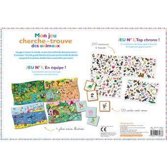 Mon jeu cherche et trouve des animaux - coffret avec plateau et cartes