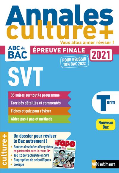 Annales Bac 2021 SVT Terminale - Culture +