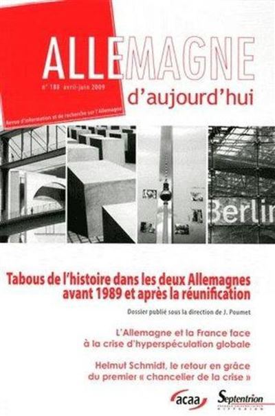 Tabous de l'histoire dans les deux Allemagnes avant 1989 et après la réunification