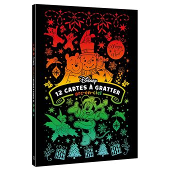 DISNEY - Les Ateliers - Bloc - 12 cartes à gratter arc-en-ciel - Noël