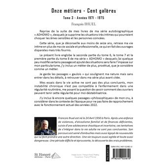 Onze métiers, Cent galères