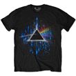 T-Shirt Pink Floyd DSOTM Blue Splatter Unisex Noir