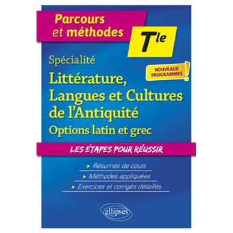 Spécialité Littérature, Langues et Cultures de l'Antiquité et option. Terminale.