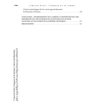 L'oeuvre d'art, l'espace et le temps