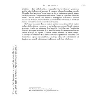 L'oeuvre d'art, l'espace et le temps
