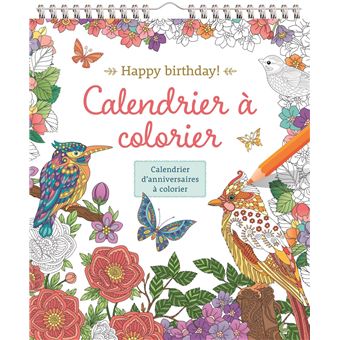 Happy birthday calendrier a colorier
