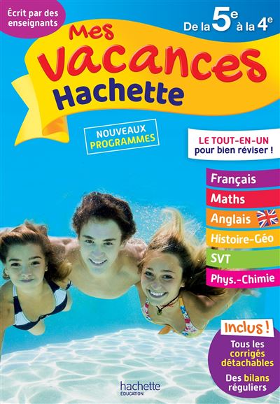 Mes vacances Hachette 5E/4E - Cahier de vacances 2020