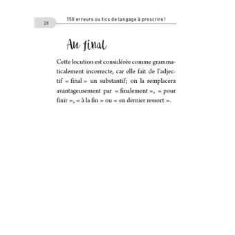 Petit livre de - 150 erreurs ou tics de langage à proscrire !