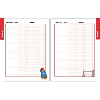 Paddington - Cahier de textes