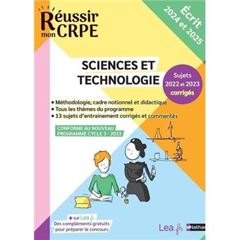 Sciences et technologie - Epreuve écrite d'application - Admissibilité - 2024-2025