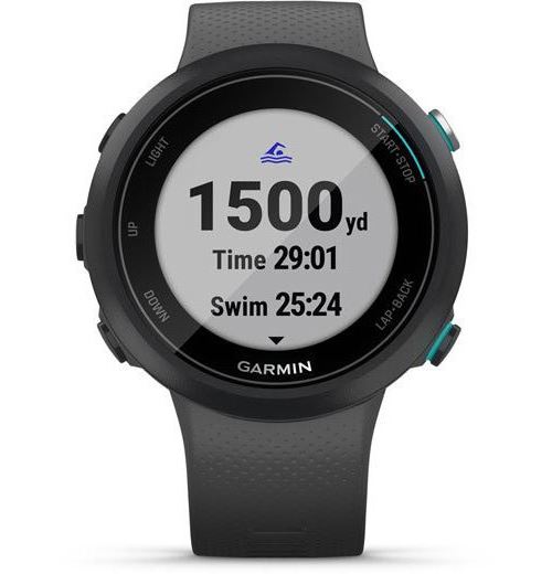 Garmin Swim 2 - 42 mm - ardoise - montre de sport avec bande - silicone - ardoise - taille du poignet : 129-197 mm - affichage 1.04" - Bluetooth, ANT+