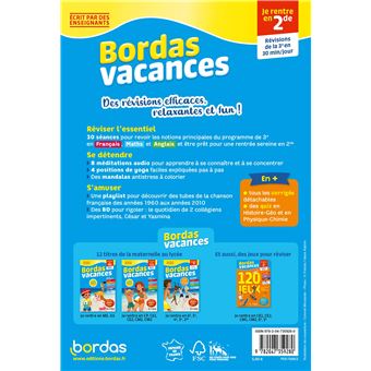 Bordas Vacances - Je rentre en 2de