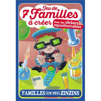 Jeu de 7 familles à créer - Familles (un peu) zinzins - avec stickers