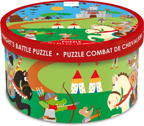 SCRATCH PUZZLE 60PCS: COMBAT DE CHEVALIERS 60X43.5CM