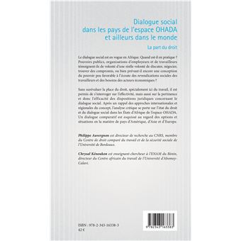 Dialogue social dans les pays de l'espace OHADA et ailleurs dans le monde