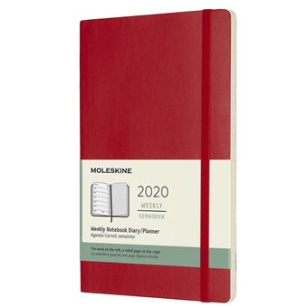 Agenda 2020 Semainier Grand Format Rouge Souple