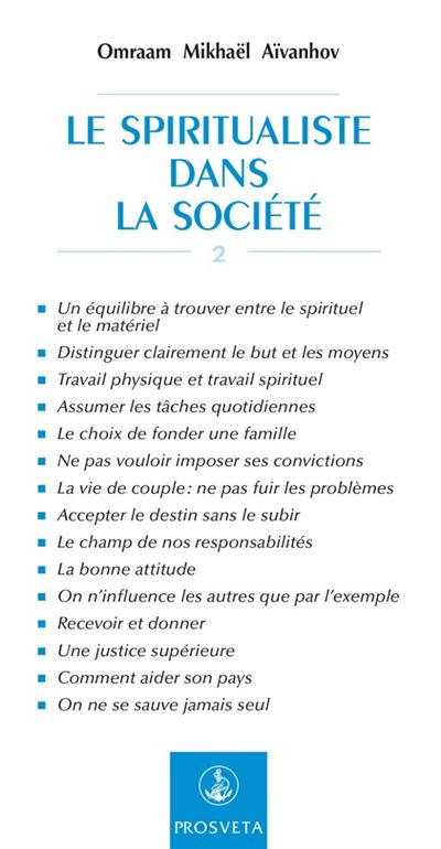 Spiritualiste dans la societe - Omraam Mikhaël Aïvanhov - broché