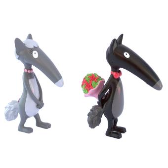 Coffret figurines loup et louve amoureux