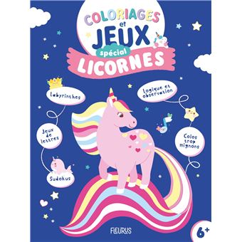 Coloriages et jeux spécial licornes