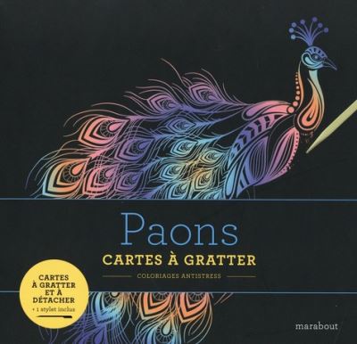 Livre à gratter - Paons