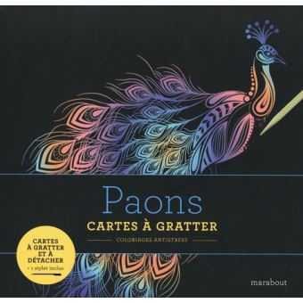 Livre à gratter - Paons