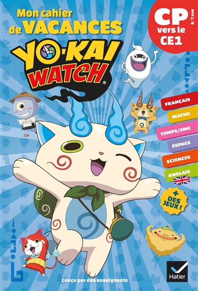 Mon cahier de vacances 2020 Yo-kai Watch du CP vers le CE1 6/7 ans