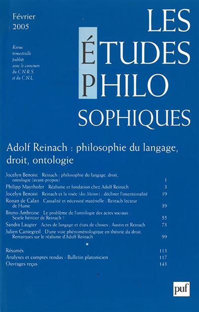 Études philosophiques 2005