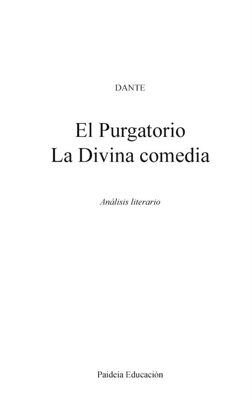 Gu a de lectura El Purgatorio en la Divina comedia de Dante an lisis literario de referencia y resumen completo