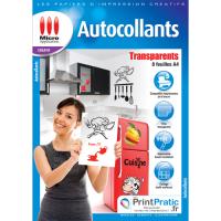 Micro Application AUTOCOLLANTS TRANSPARENTS - Papier brillant transparent