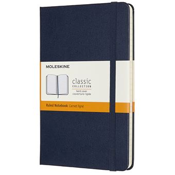 Carnet classique format moyen ligné Moleskine couverture rigide Bleu