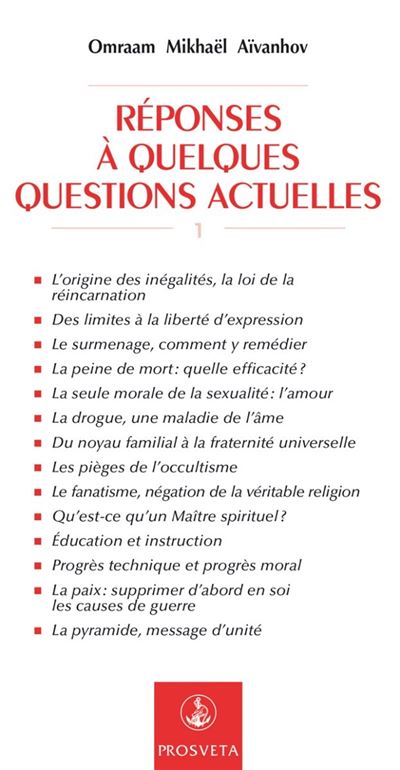 Reponses a quelques questions actuelles - Omraam Mikhaël Aïvanhov - broché