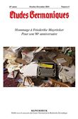 Études germaniques - N°4/2014